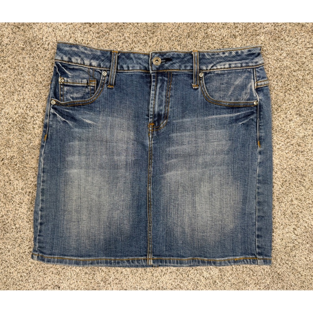 L.A. Blues Denim Mini Skirt Womens 10 Blue Medium Wash Mini
